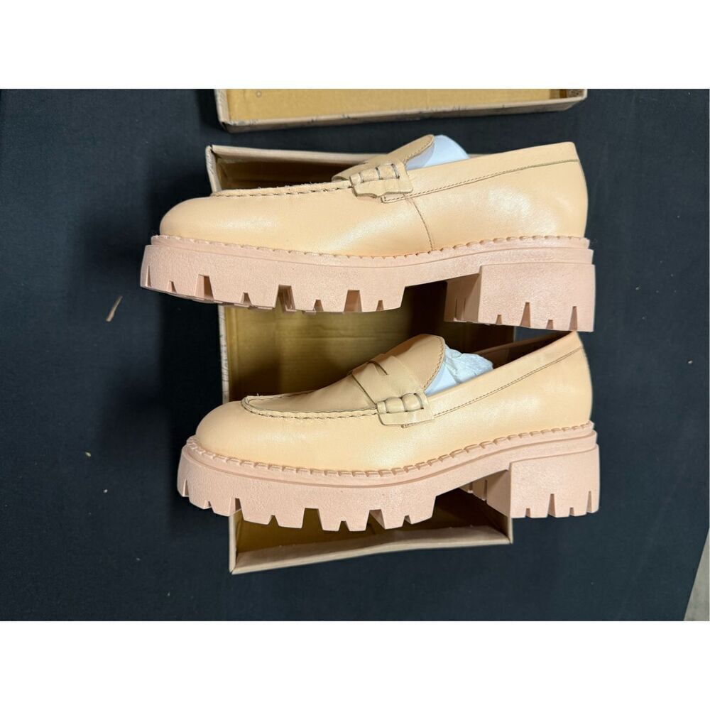 New Free People Cantaloupe Lyra Lug Sole Loafers 38.5 - Picture 3 of 6